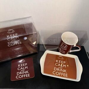 Fine China Mug Coaster & Tray Set
